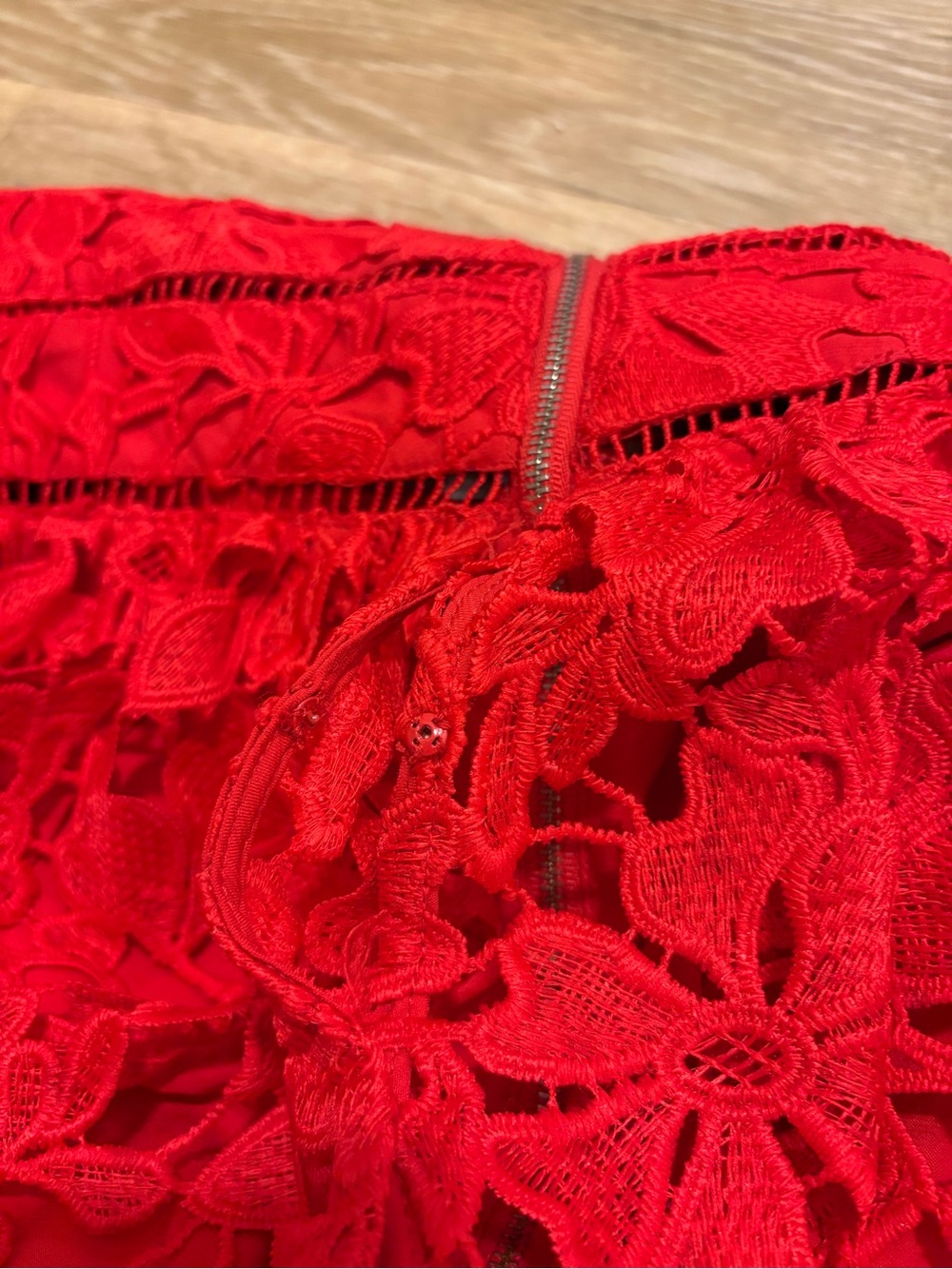 Bardot Red Lace Midi Dress - Picture 11 of 11